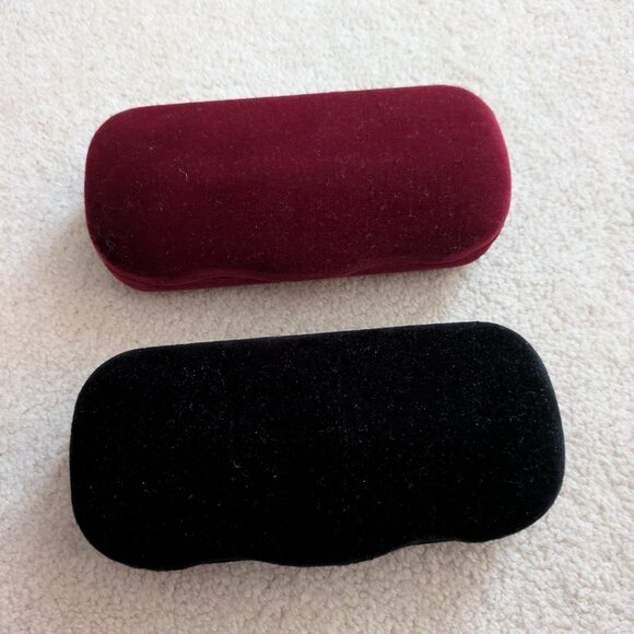 Gucci 2 Velvet Sunglasses Cases, Black and Burgundy - Picture 2 of 4
